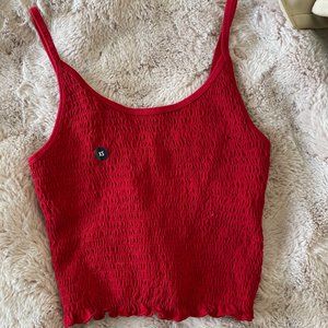 Hollister Smocked Red Crop Top